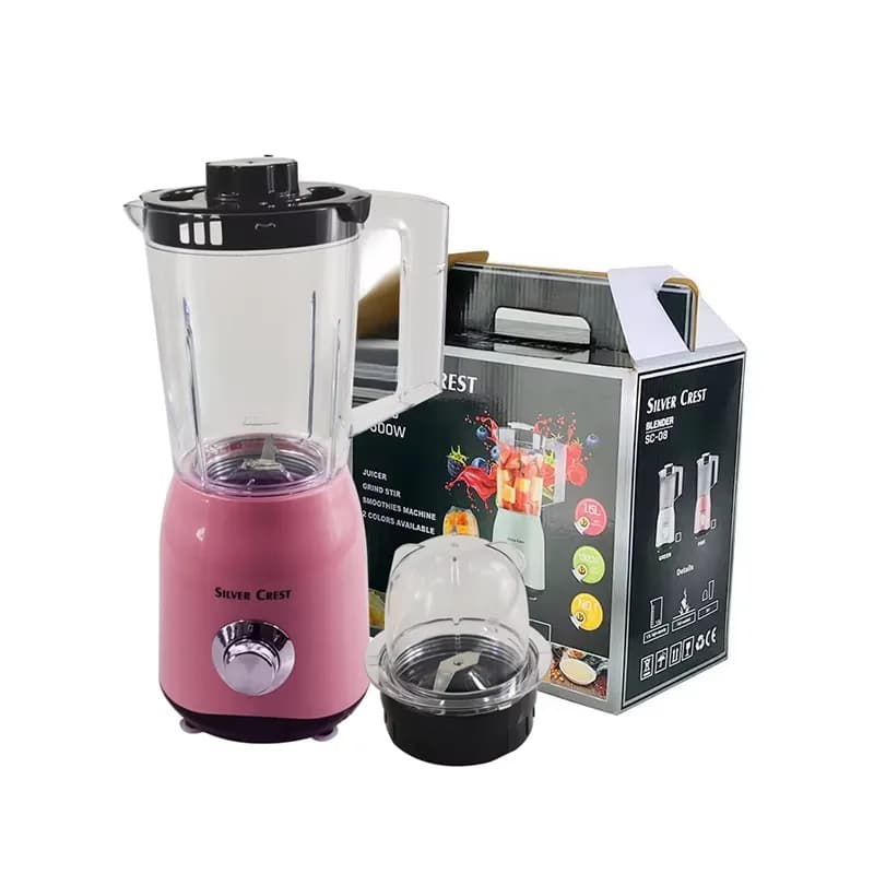 1.5L Electric Blender Pink Fruit Juicer Upgrade 1000W Shakes and Smoothies Blenders for Kitchen 2-Speed for Crushing Ice