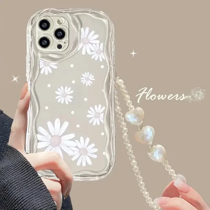 Love Heart Pearl Chain Phone Case For OPPO Realme C65 C67 C55 C35 C21Y C25Y C31 C33 C20 C11 C21 C15 C25 C30 10 11 12 Pro Plus