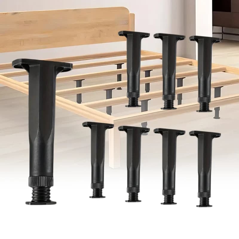 4pc Bed Support Legs, Adjustable Height Bed Frame Center Support Leg For Bed, Frame Legs Replacement, Furniture Bed Frame Suppor