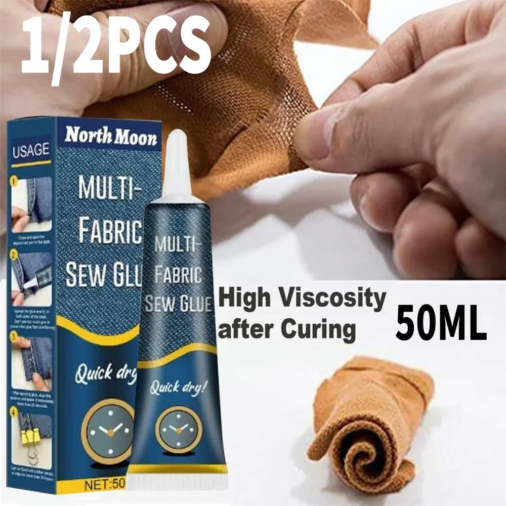 50ml Sew Glue Fabric Leather Fast Drying Glue Ultra-stick Sew Glue Kit Secure Stitch Liquid Sewing Supplies Universal Glue