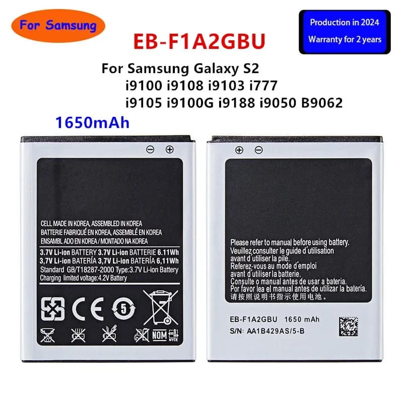 Brand New EB-F1A2GBU 1650mAh Battery For Samsung Galaxy S2 i9100 i9108 i9103  I777 i9105 i9100G i9188 i9050 B9062