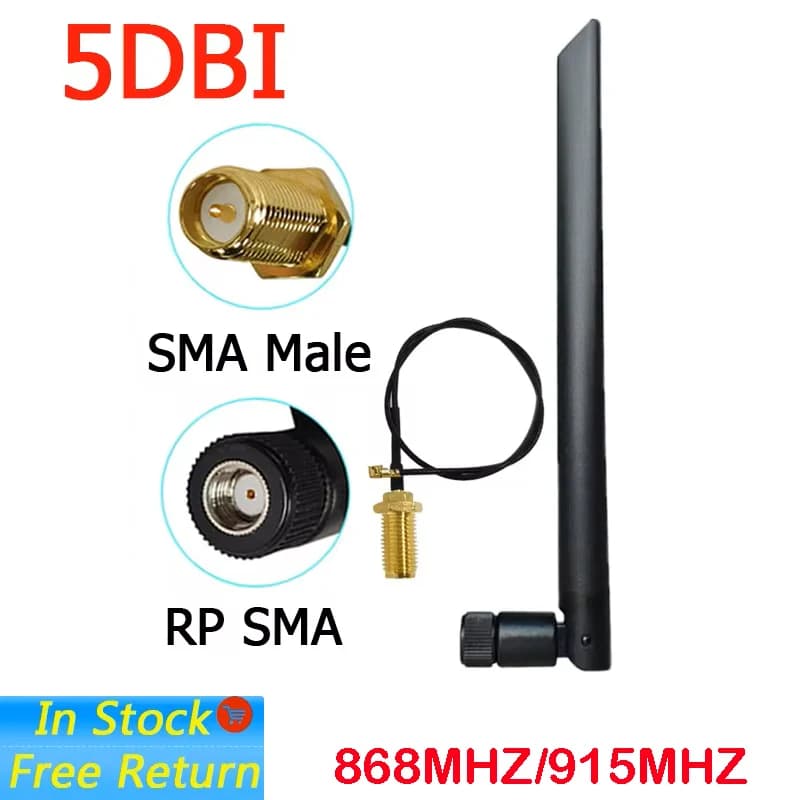 GWS 868MHz 915MHz Antenna for lora 5dbi RP-SMA Connector GSM 915 MHz 868 IOT antena antenne 21cm SMA Male  Pigtail Cable