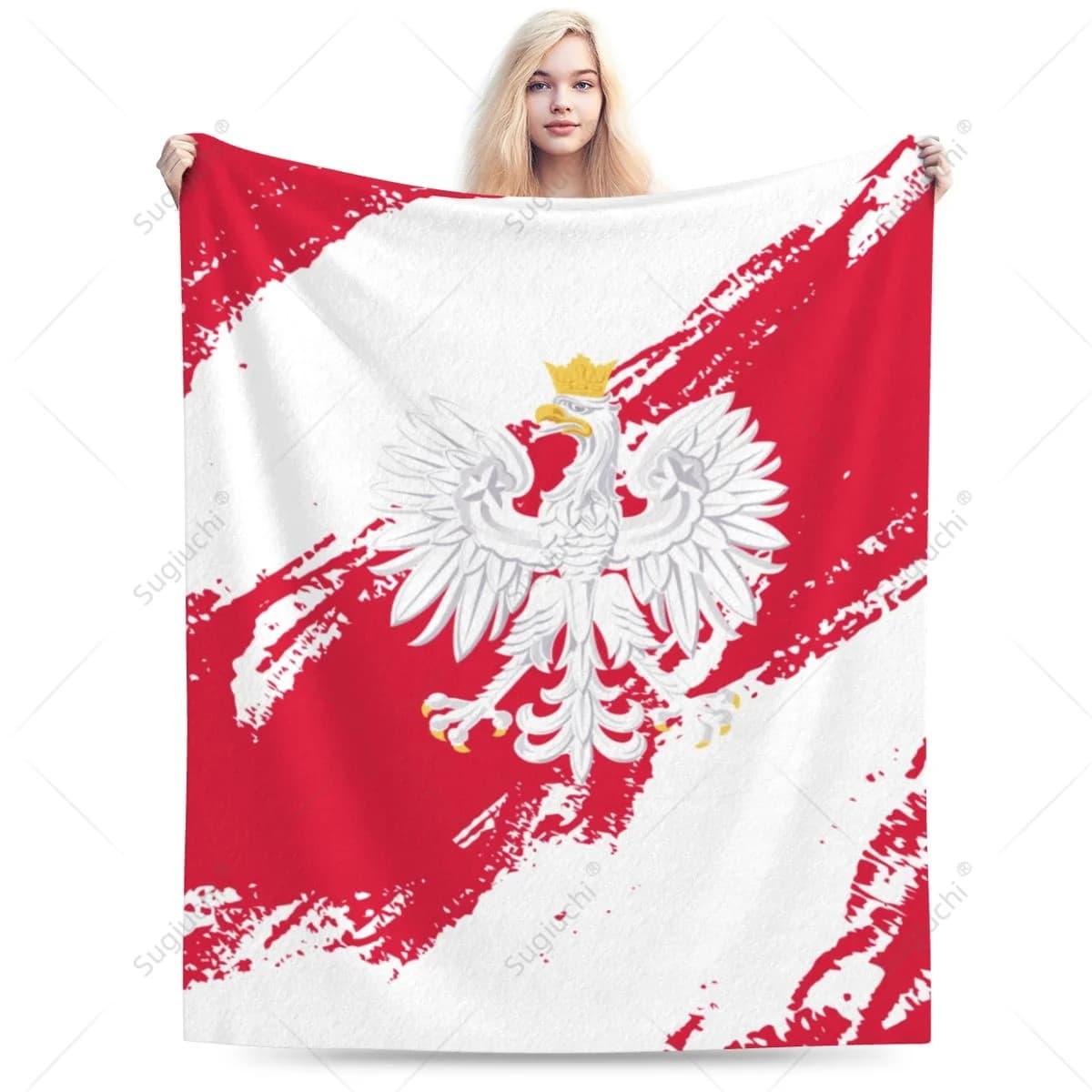 Blanket Poland Flag Color Flannel Multifunction Camping Sofa Cover Keep Warm