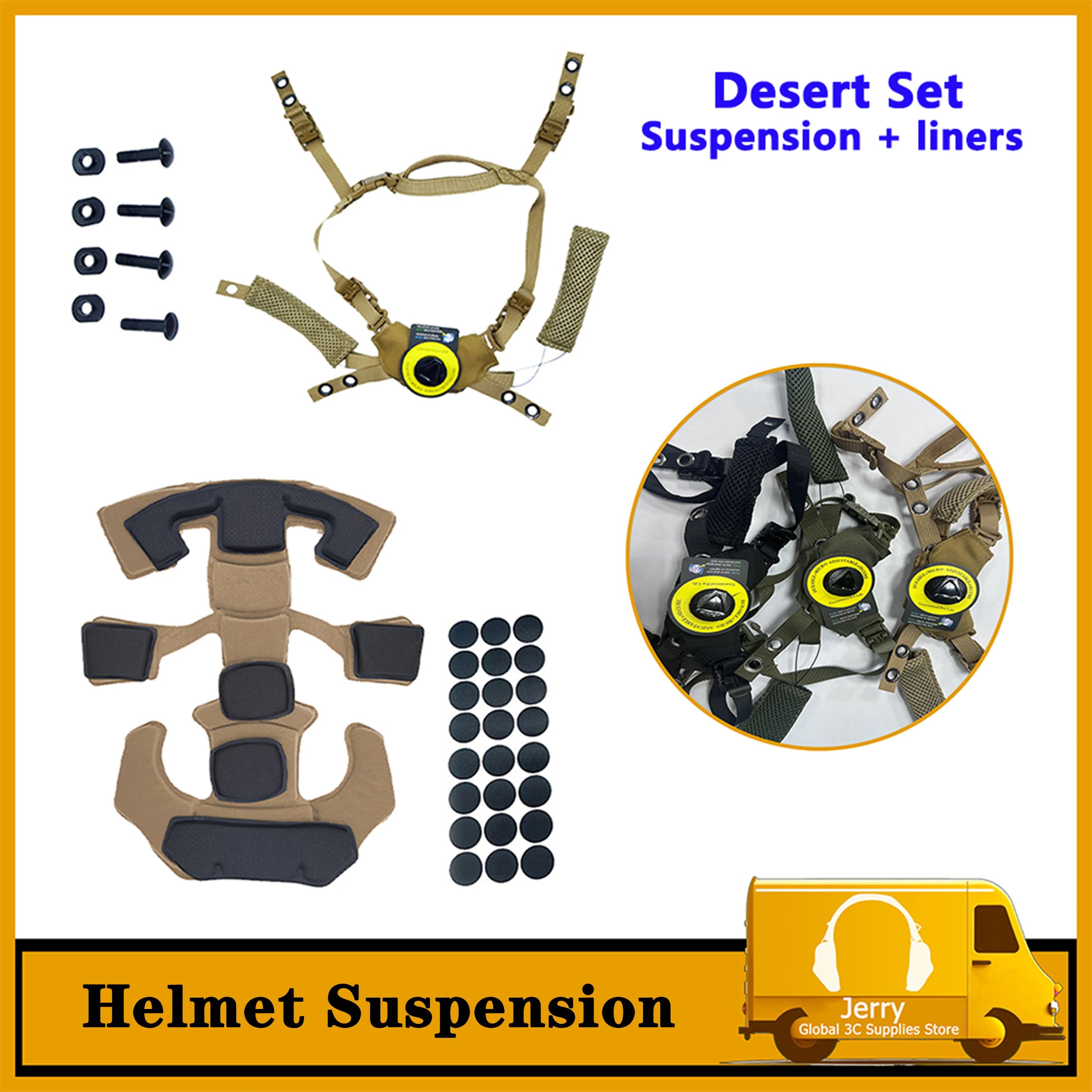 Wendy's Helmet Suspension System Tactical Helmet adjustable lanyard FAST MICH Outdoor hunting helmet accessories Sponge cushion