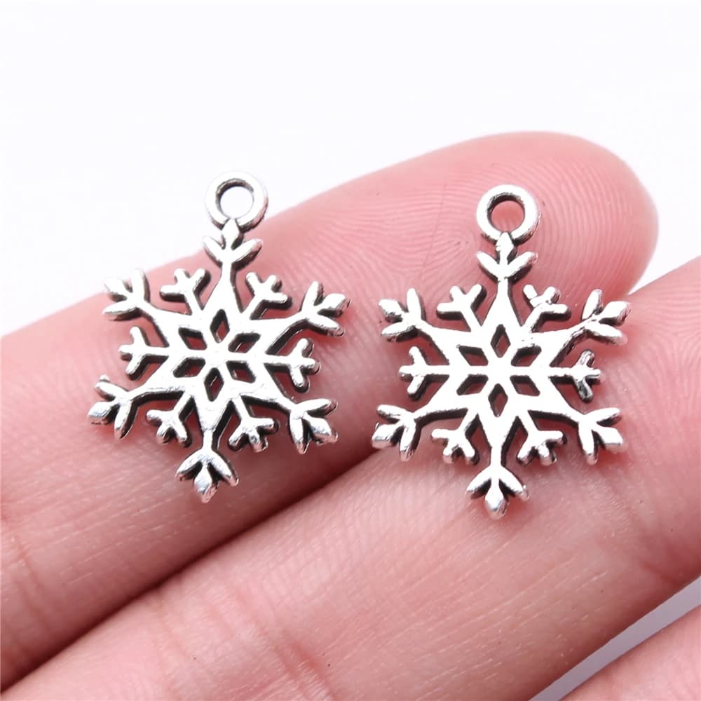 WYSIWYG 20pcs Charms 21x16mm Snowflake Charms For Jewelry Making DIY Jewelry Findings Antique Silver Color Alloy Charms Pendant