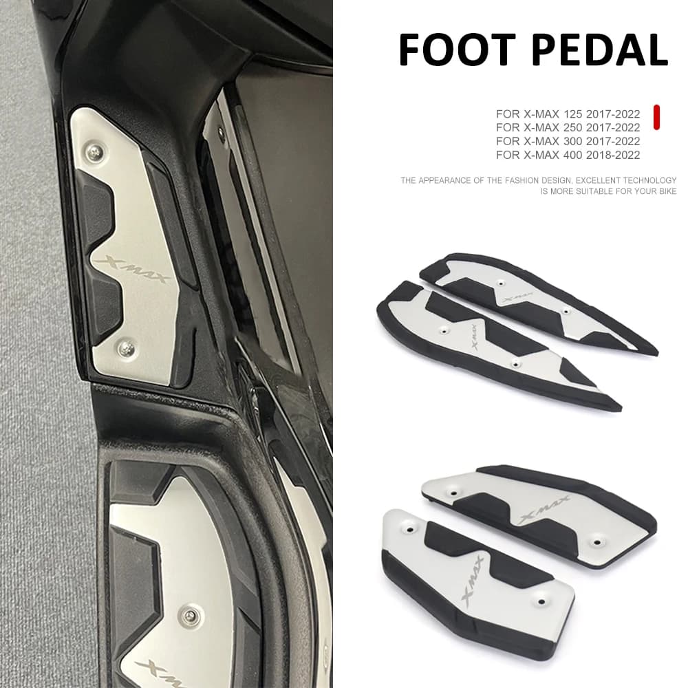 Motorcycle For YAMAHA XMAX 400 300 250 125 Pedal Non-slip Foot Pad Pedal aluminum+rubber X-MAX125 X-MAX250 X-MAX300 X-MAX 400