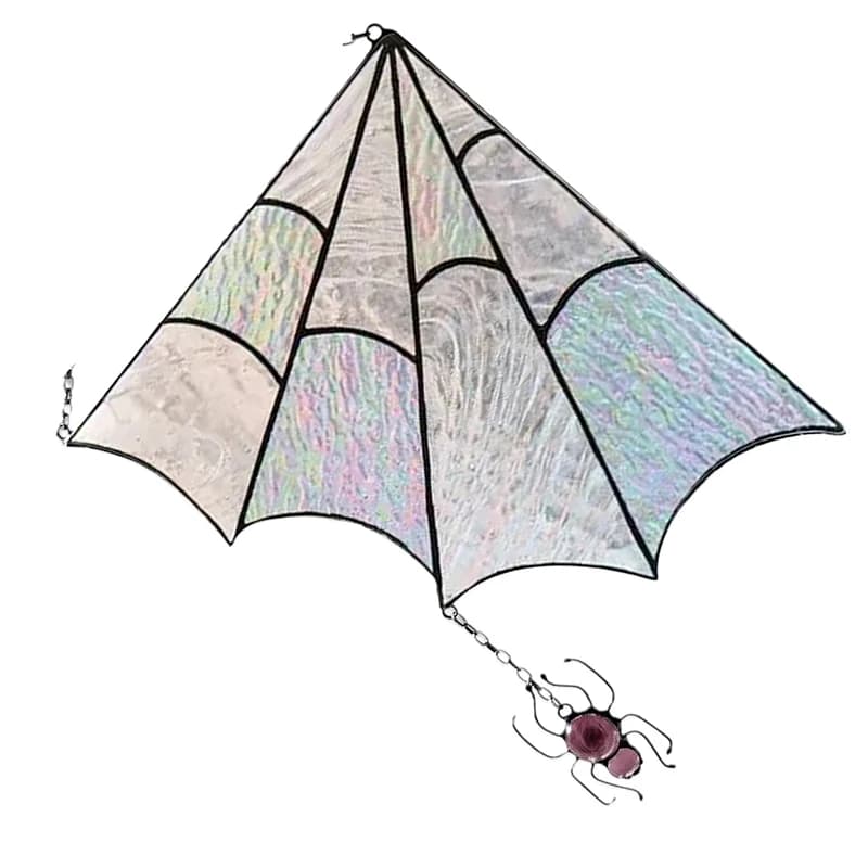 Halloween Room Decoration Spiderweb Door Topper Wall Decor Corner Sign Spider Web Stained Glass Window Frame Home Figures