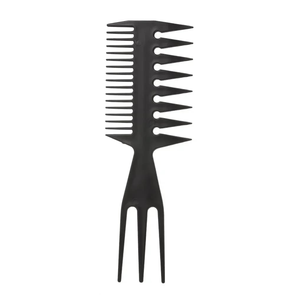 Three in one plastic wide tooth exfoliating comb, anti-static men's hair styling tool，Special for real hair wigs
