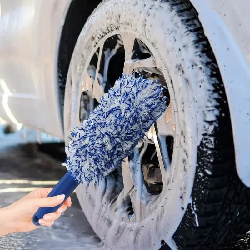 Car Wash Super Plush Microfiber Tire Rim Wheel Hub Cleaning Brush Car Beauty Car Wash Brush Maintenance Tools Cleaning Supplies
