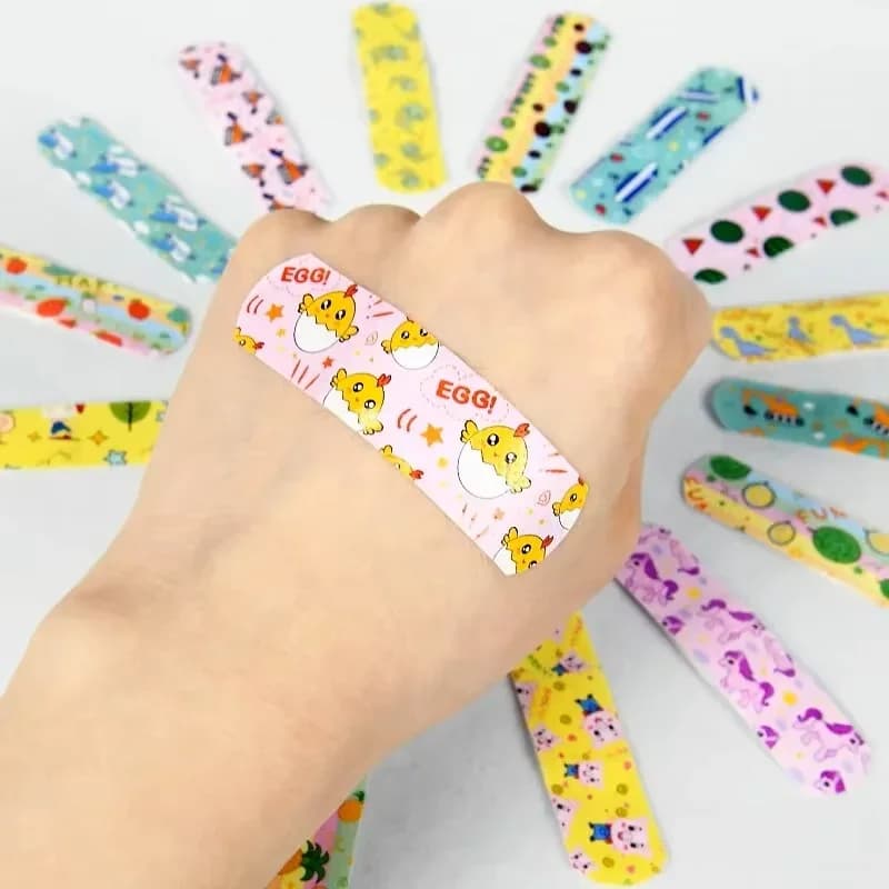 120Pcs Cartoon Animal Pattern Hemostatic Kids Cute Band-Aid Self-Adhesive Bandage First Aid Emergency Kit Wound Plaster Patches