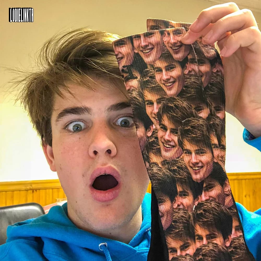 Customized Personality Face Socks Your Picture Pet Logo Text Print Funny Men Women 46cm Warm Thick Long Socks Fathers Day Gift