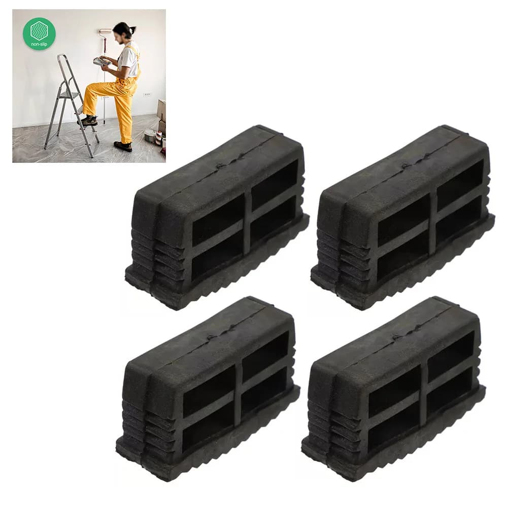 4Pcs/set Ladder Leg Feet Pads Ladder Non Slip Feet Attic Ladder Leg Protector Trapezoid Pads Replacement Non Slip