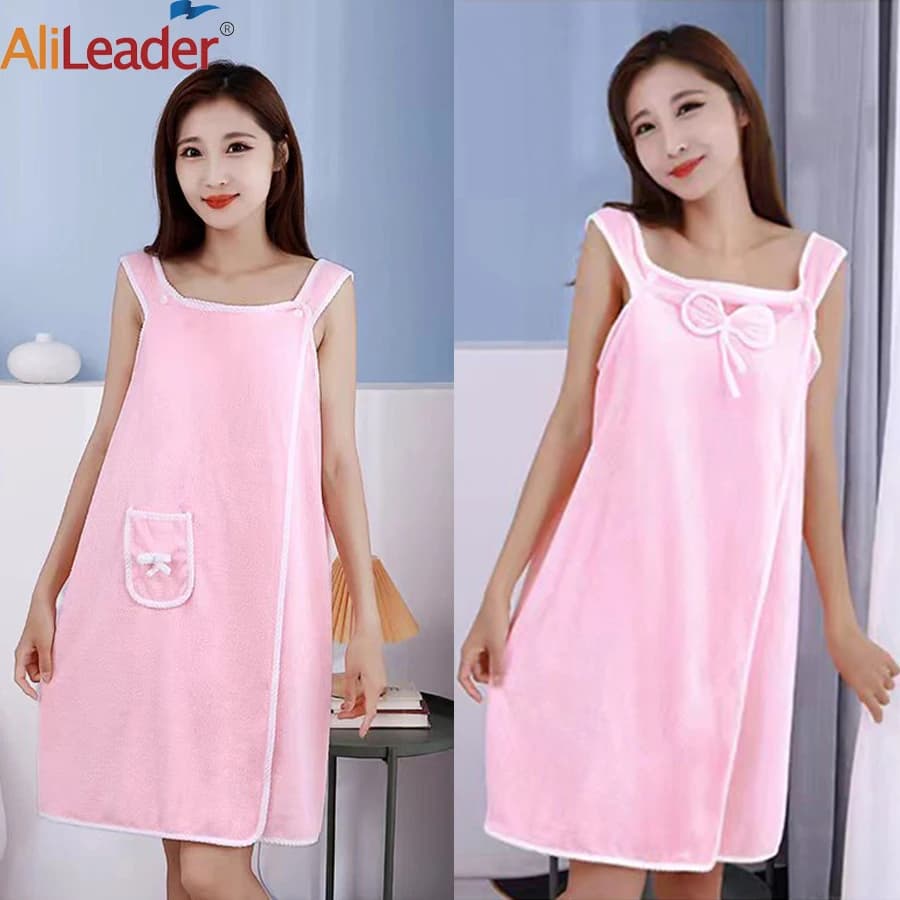 Bath Towel Shoulder Straps Wearable Women Skirt Dress Bath Towel Wrap Spa Beach Microfiber Soft Comfortable Absorbing Water
