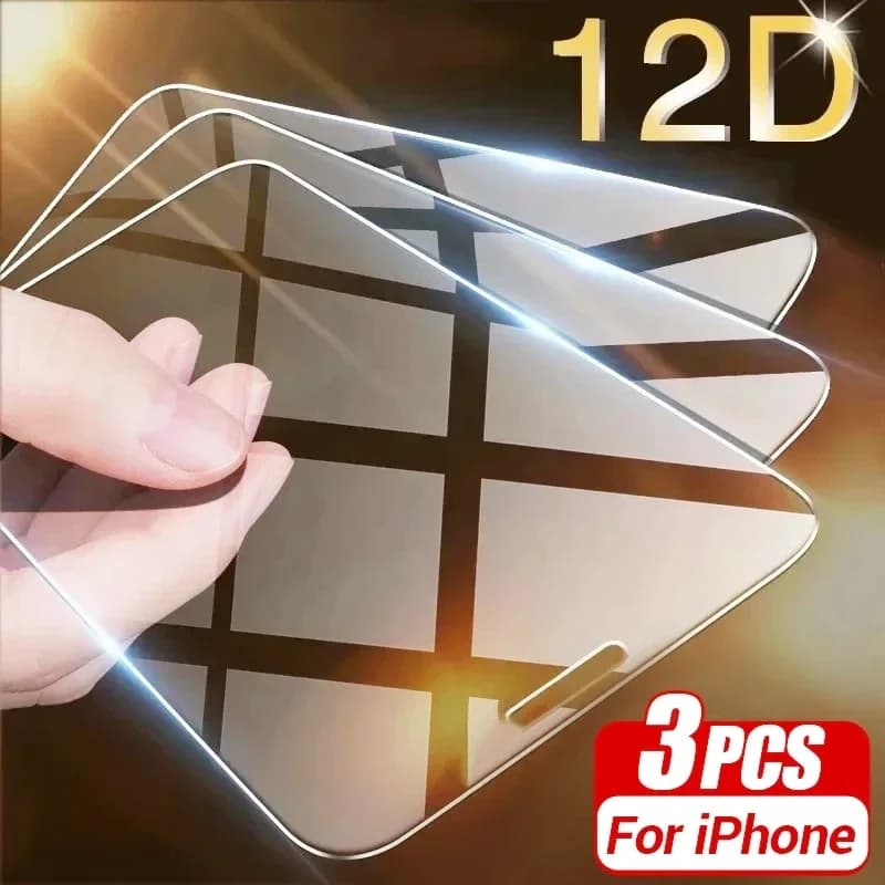 3Pcs Tempered Glass For iPhone 14 11 12 15 16 Pro Max Screen Protector For iphone 13 Mini XR X XS MAX 7 8 Plus Protective Glass