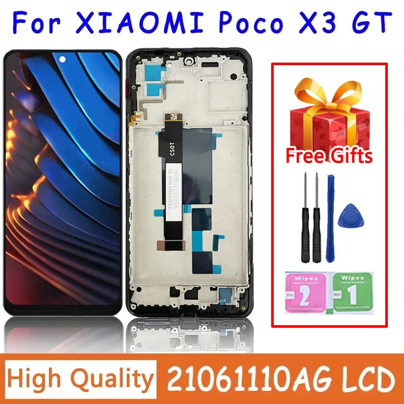 High Quality For Xiaomi POCO X3 GT Display LCD Touch Screen Digitizer For POCO X3GT LCD Replacement Parts 21061110AG Display