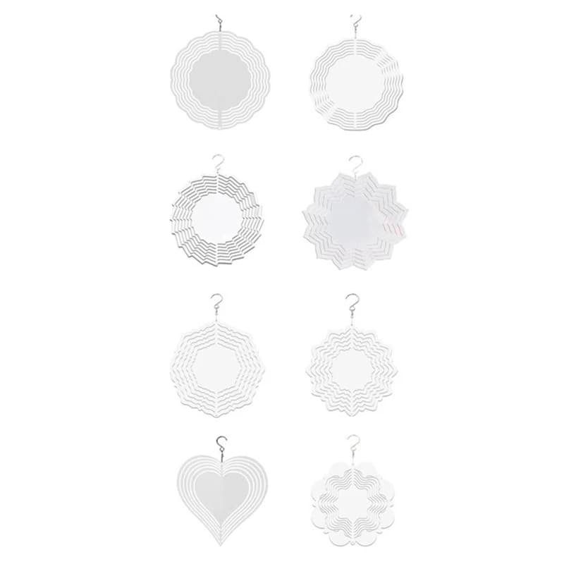 Christmas Series Wind Power White Coated Aluminum Plate Double-Sided Printing Heat Transfer Wind Chime Turntable