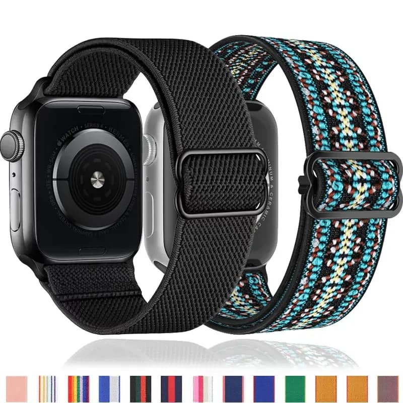 Stretchy Nylon Strap for Apple Watch Ultra 3 Band 40mm 41mm 42mm 44mm 45mm 49mm 46mm Elastic Bracelet iWatch 11 10 9 8 SE 7 6 5