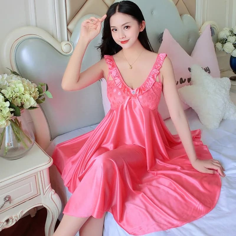 Women Sleepwear Bridesmaid Wedding Sleepdress Gown Lace Sexy Nightwear Bathrobe Night Dress Casual Nightgown Sleepwear Plus Size