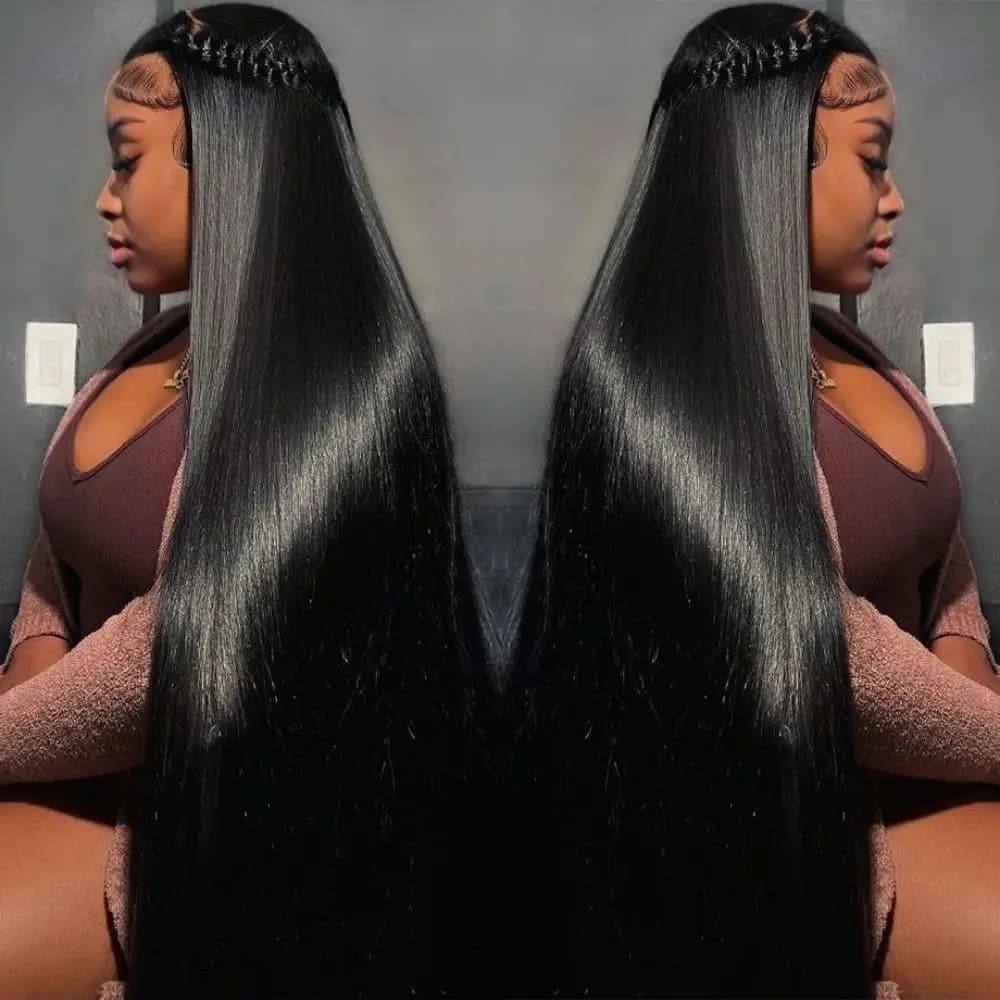 5×5 Lace Long Straight Frontal Lace Human Hair Wig 32 34 36 inch No Tangle No Shedding Brazilian Human Hair Wigs For Black Women