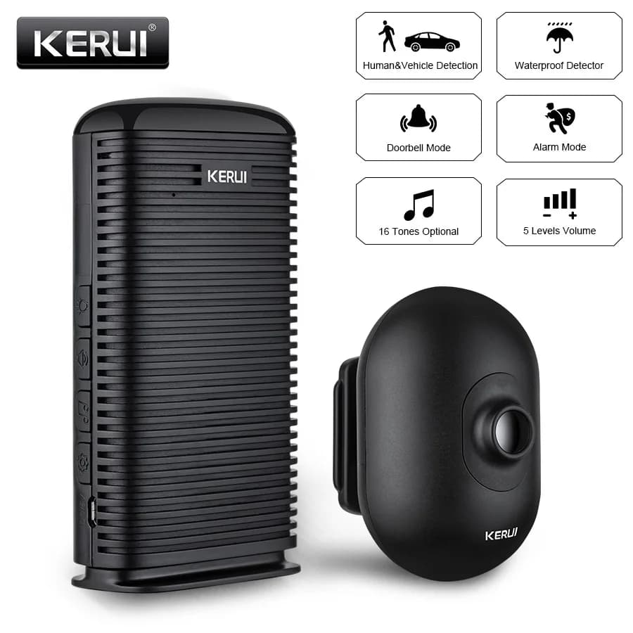 KERUI DW9 Garage Alarm Wireless Driveway Welcome Burglar Alarm Waterproof Outdoor PIR Motion Sensor Detector Security Protection