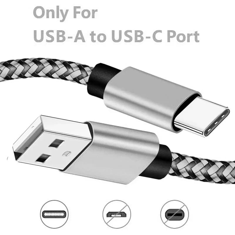 USB Type C Cable Date Sync Fast Charging Nylon Braided Wire Charger Cable For Samsung Huawei Android Typec Mobile Phone 1m 2m 3m
