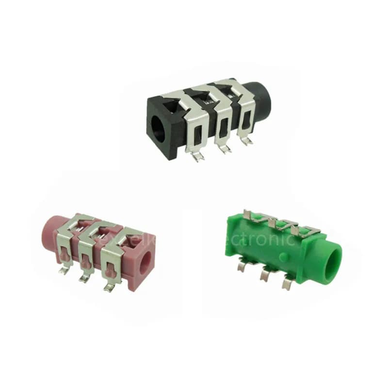 50pcs PJ313D 3.5mm Female Audio Connector SMT 6Pin Stereo Headphone Jack PJ-313D SMD 6P Green Black Red