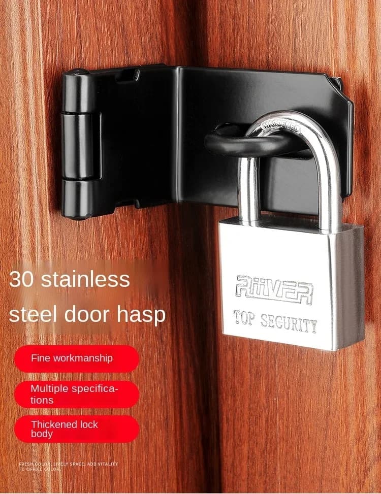 30mm Stainless Steel Padlock 3 Keys Heavy Duty Solid Lock Door Gate Box Safety Waterproof Antirust Home Improvement Hardware