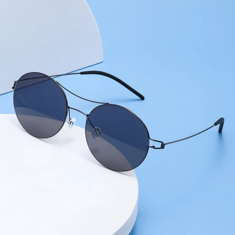 Linde 8202 No Screw Fashion Denmark Titanium Round Sun Glass For Women Sunglasses Outdoor Men Eyewear Shades For Male Female