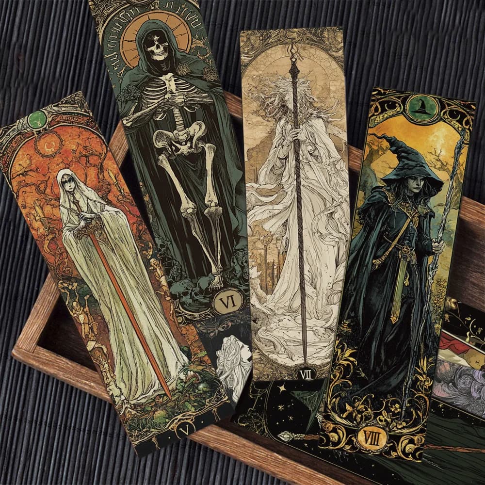 30Pcs Library Office Page Markings DIY Aesthetic Darkness Magic Wizard Paper Bookmarks Students Reader Page Markers