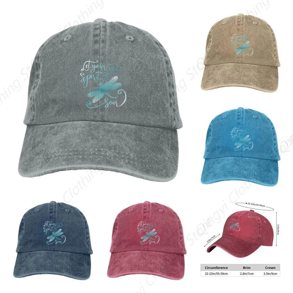 Vintage Distressed Adjustable Washed Denim Cotton Low Profile Trucker Hat Black Fitted Baseball Ball Cap for Men Unisex