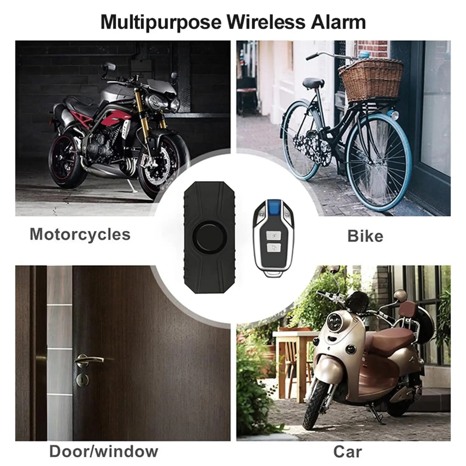 Bike Alarm Loud 113dB Wireless Siren Waterproof Battery Operated for Scooter
