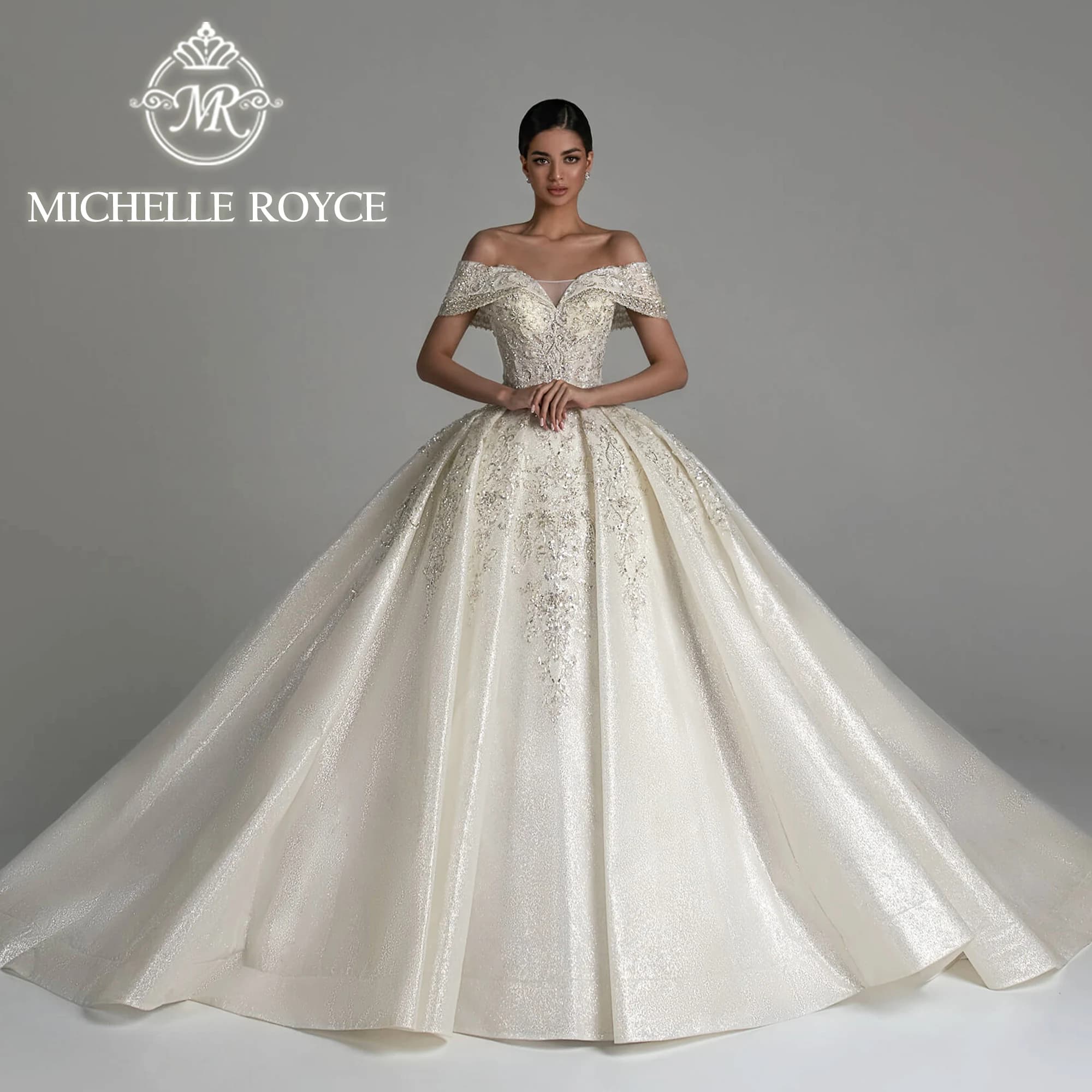 Michelle Royce Ball Gown Wedding Dress Sweetheart Embroidery Beading Sequined Sparkling Tulle Wedding Gown Vestidos De Novia