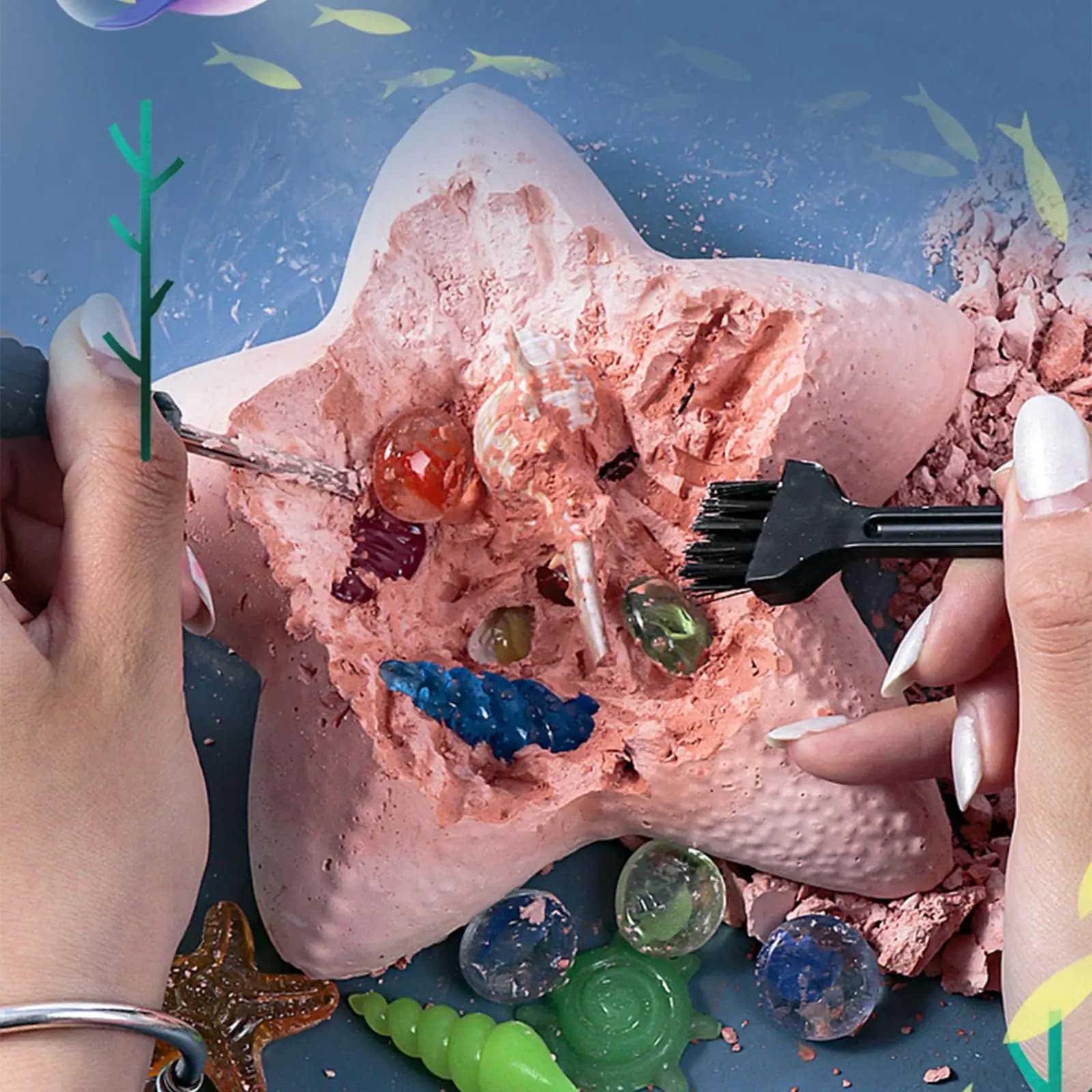 Kids Excavation Kit DIY Excavation Toys Archaeology Discovery Excavation Kit Archaeology Science Kit with Tools for Preschool