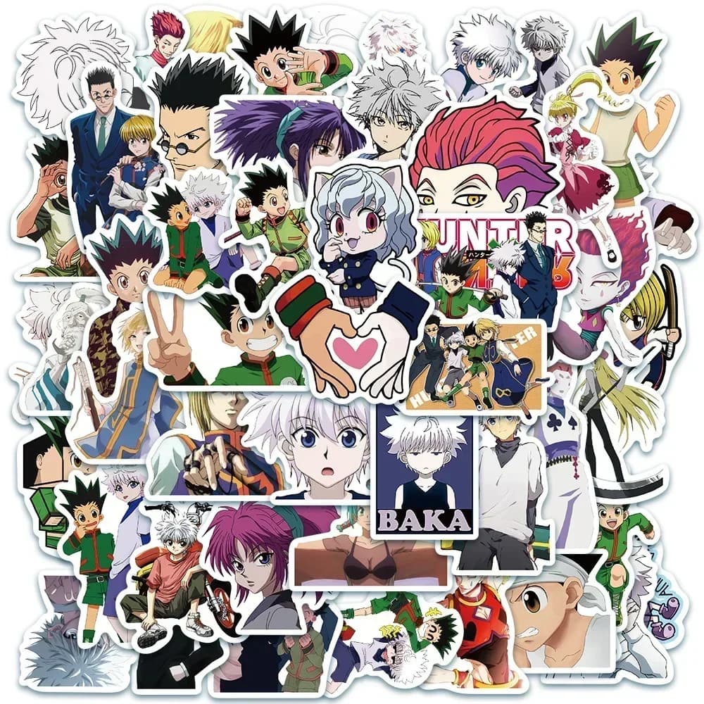 50pcs Hunter X Hunter Stickers Pack Cartoon Anime Graffiti Decals Decoration Laptop Skin Waterproof Phone Case Cute Stickers