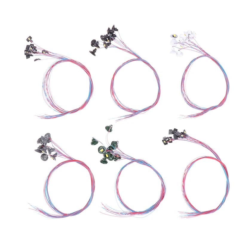 10PCS HO 1/87 Scale 3V Led Light Miniature Simulation Outdoor Billboard Model DIY Lamp Model Toys Material White/Warm Light New