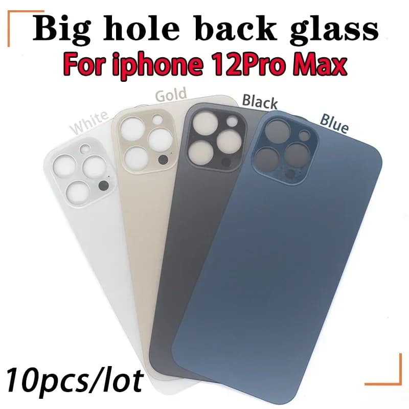10pcs/Lot For iPhone 12 Pro Max Back Glass For iphone 12 mini Battery Cover Original Colour Back shell big hole rear glass