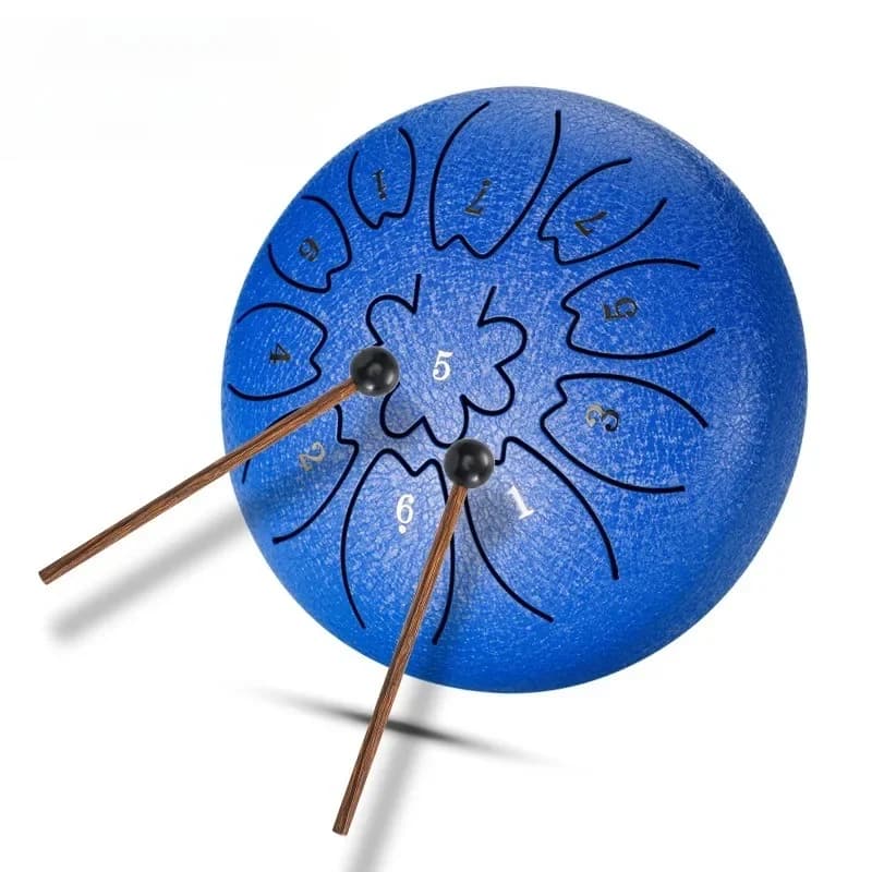 Carbon Steel Alloy Ethereal Drum 6-inch 11tone Therapy Portable Steel Tongue Drum Yoga Meditation Percussion Instruments