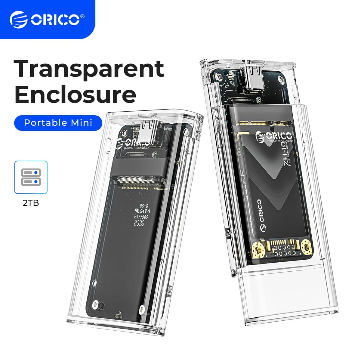 ORICO-Transparent External Adapter Mini mSATA SSD Enclosure Case to USB 3.2 Gen1 5Gbps for Samsung NGFF SSD Samsung