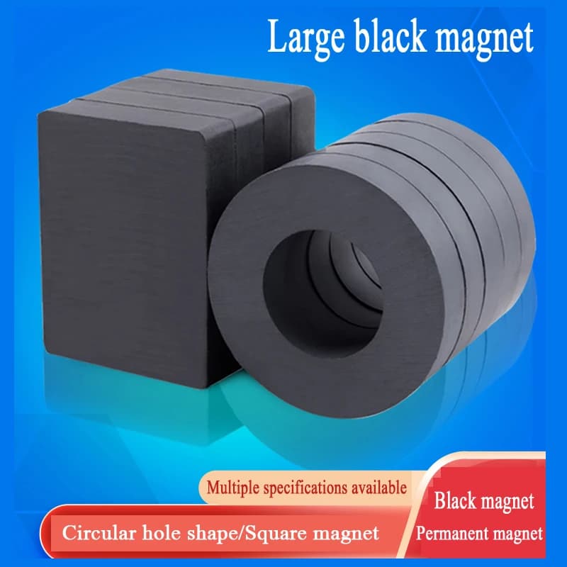 40x8 50x10 60x10 70x10 80x10 90x15mm Black Circular Ring Magnet Ferrite Magnets with Hole Speaker Magnetic Ring Permanent Magnet