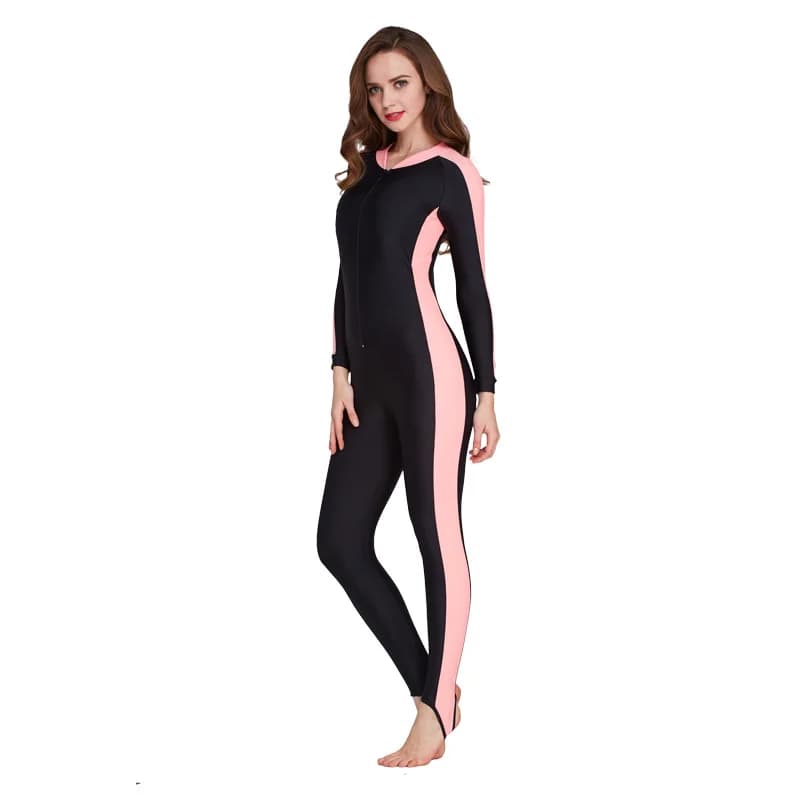 Full Body Scuba Rash Guard Dive Skin UV Swimwear Sport Skins for Men Women, Long Sleeve One Piece Front Zipper Diving Wetsuit
