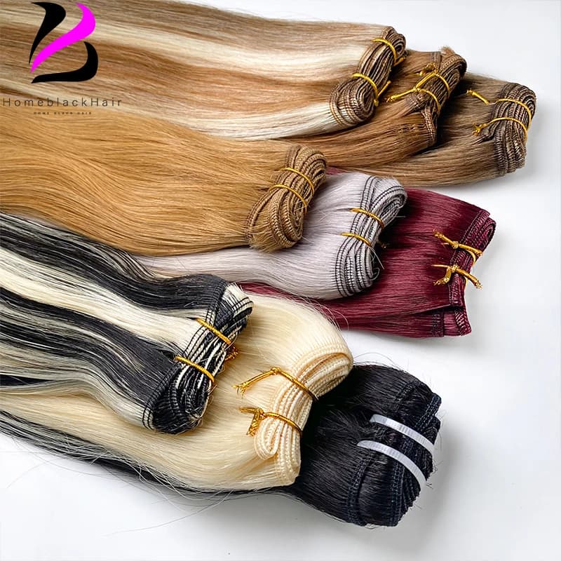 Human Hair Bundles Sew In Weft Extensions Straight Human Hair Weaves Brazilian Remy Straight Raw Blonde Natural Hair 18-30 inch