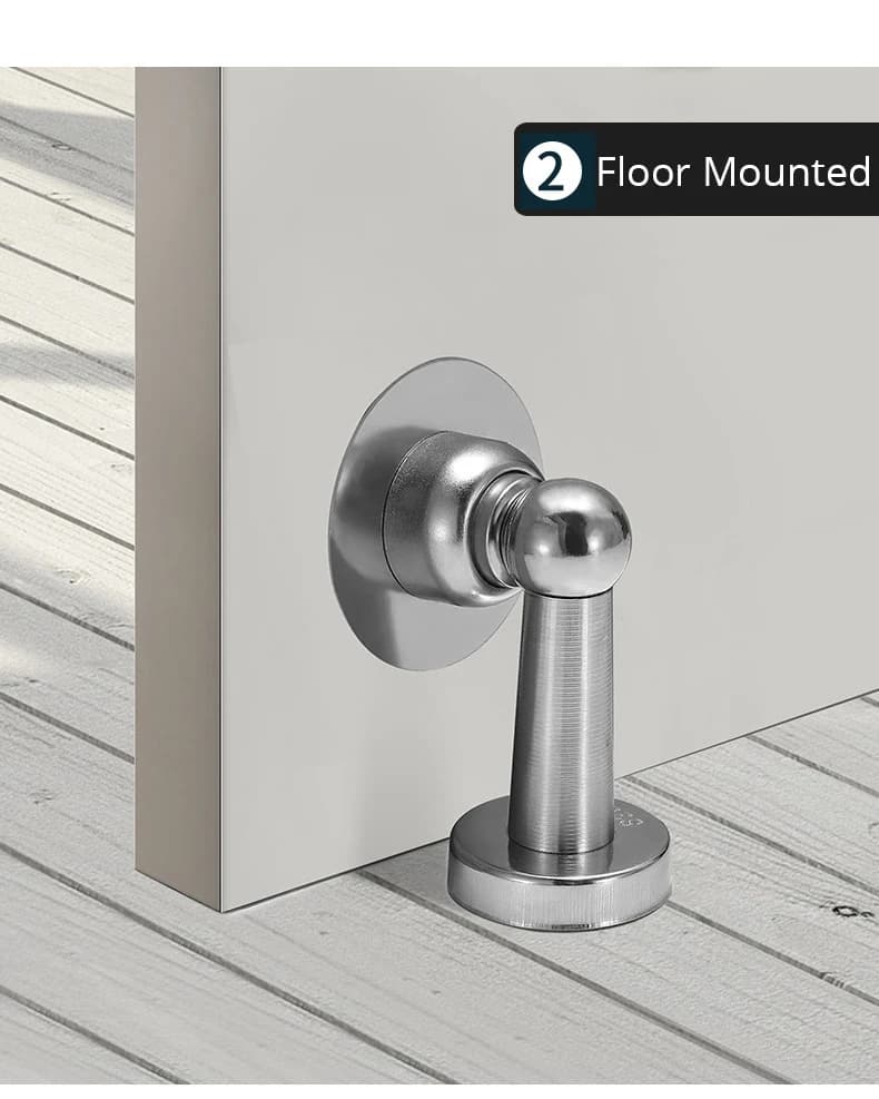 Stainless Steel Magnetic Doorstop Non-Punch Wind-Proof Door Stopper Wall Mounted Floor Mounted Door Holder Door Hardware
