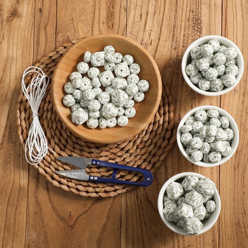 Baby Silicone Beads BPA Free Silicone Hexagon Geometry Teether Beads For Diy Teething Bracelet Pacifier Chain Making Supplies