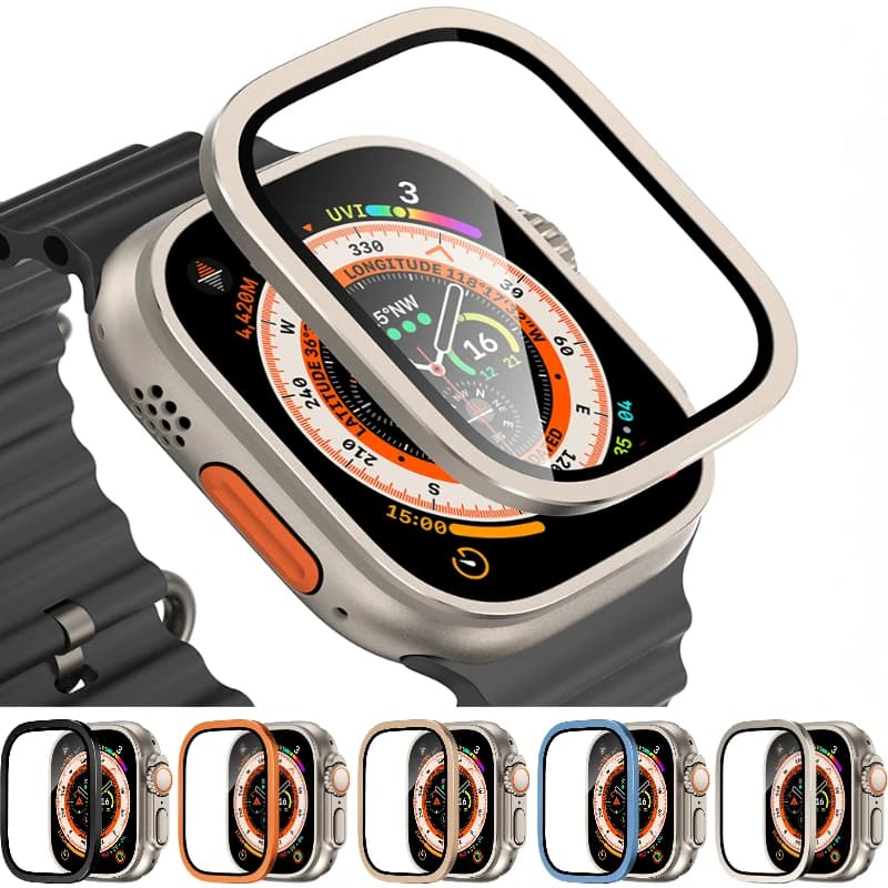 Aluminum Alloy Case For Apple Watch Ultra 49mm Metal Cover Screen Glass Protects Shell For iWatch Series Ultra2 49mm Accessories