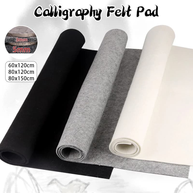 Thickened Soft Calligraphy Painting Felt Pad 3Mm/5Mm Wool Felt Pad Portable Beginner Table Felt Mat Diy Sewing Writing Accessory
