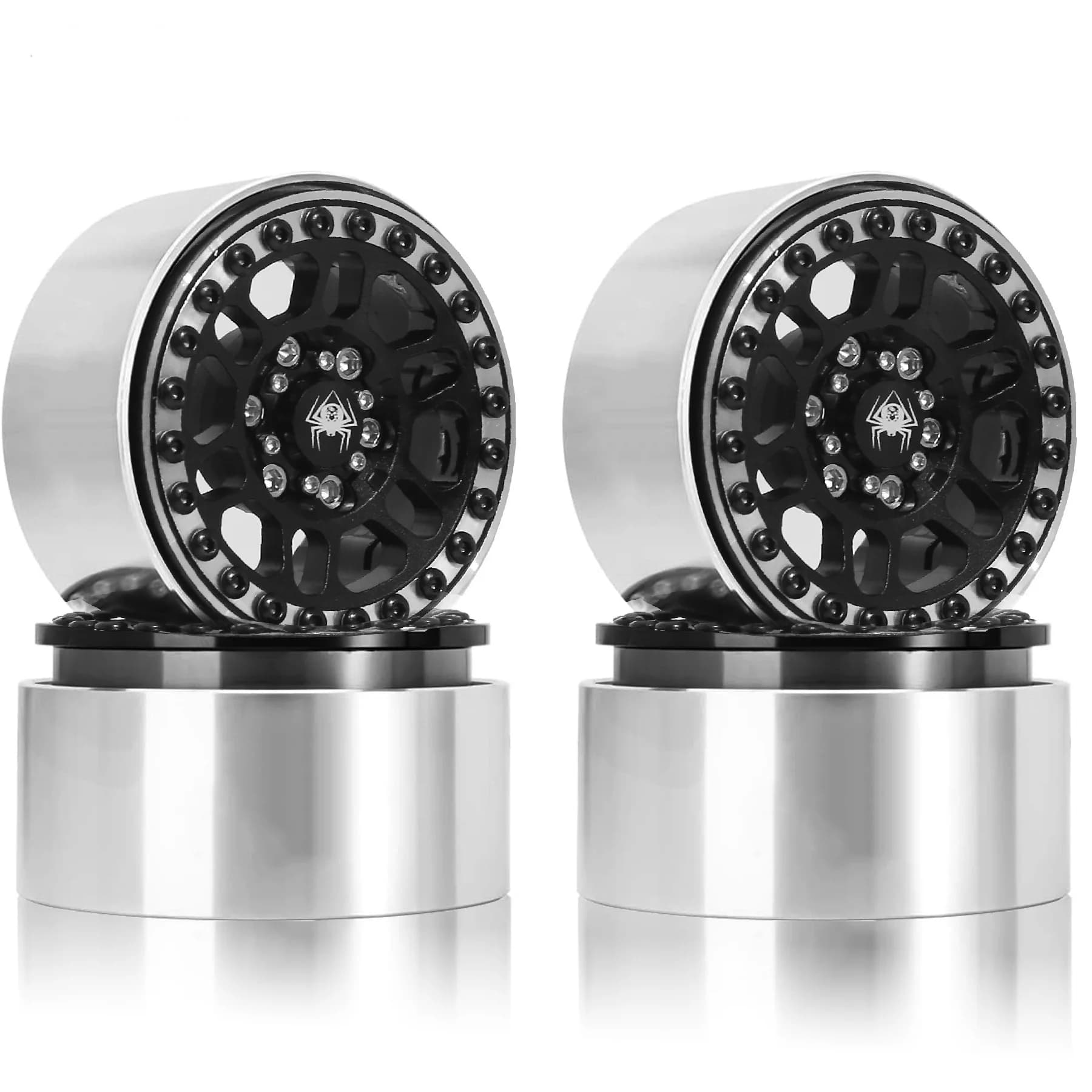 4PCS 1.9'' Zinc Alloy Metal Beadlock Wheel Rim Hub Tire for SCX10III TRX4 90046 D90 1/10 RC Car