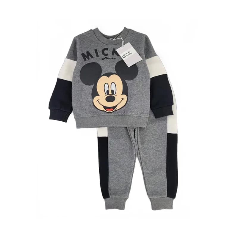Winter Boys Clothes Mickey Print fleecing Sweatshirt+Pants 2pcs Kids Long Sleeve Suits Boys girls clothes set 2-6 year