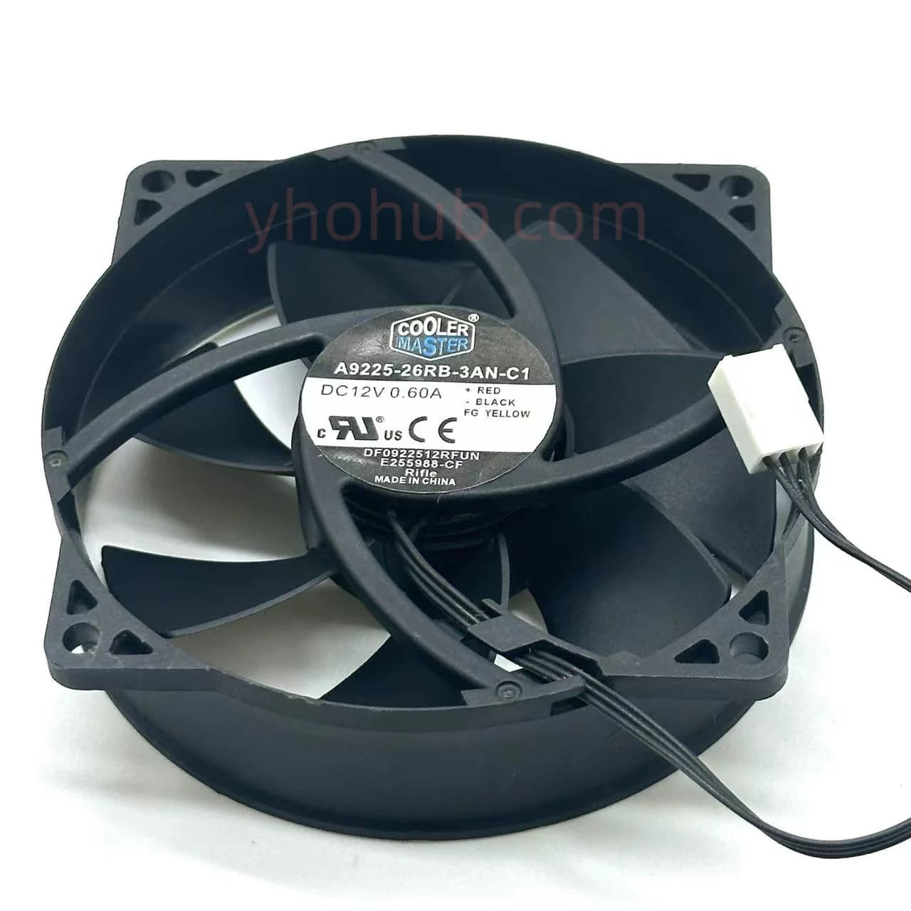 Cooler Master A9225-26RB-3AN-C1 DC 12V 0.60A 95X95X25mm 3-Wire Server Cooling Fan