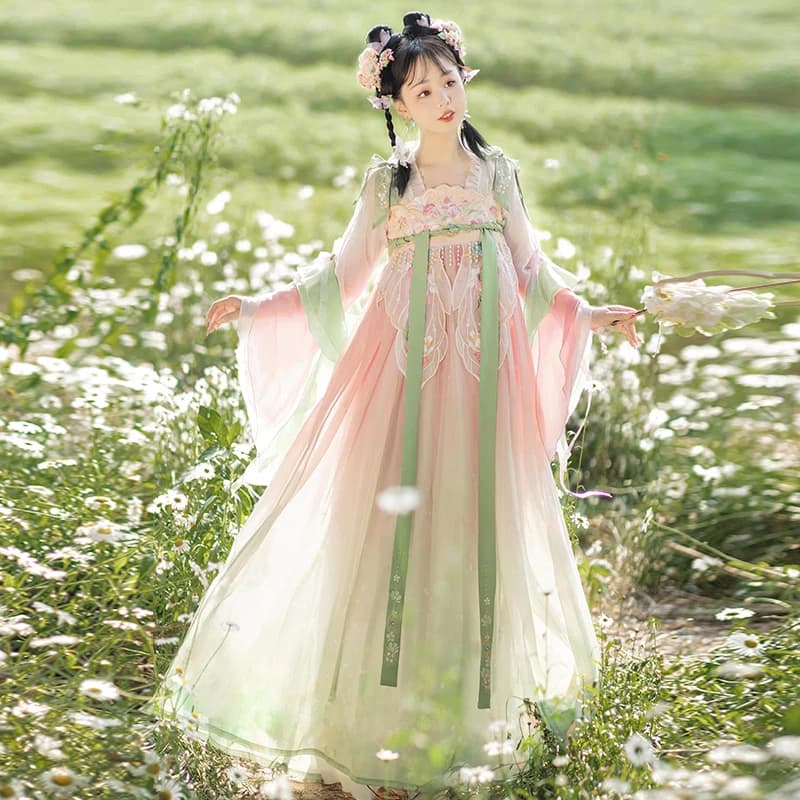 Gradient Pink Women Gown Set Traditional Chinese Dress Hanfu Prom Formal Birthday Christmas Gift Beautiful Color Hanfu Cosplay
