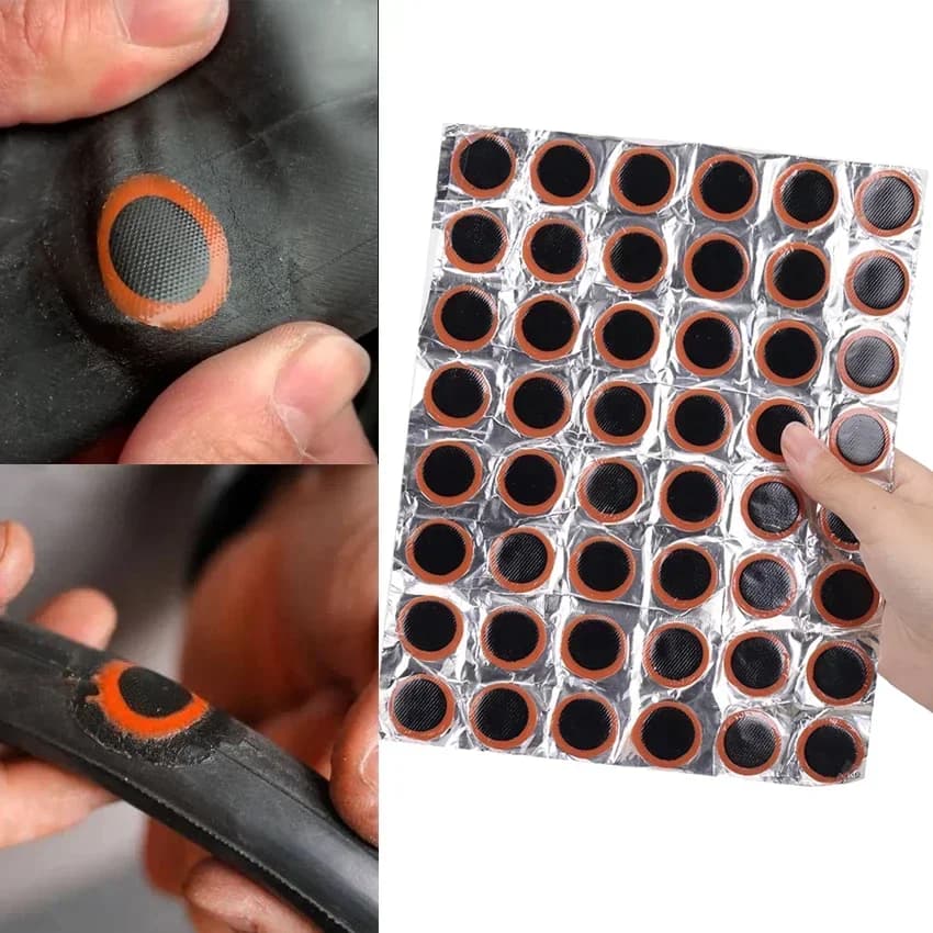 48/96pcs Rubber Bicycle Tire Repair Patches - No Glue Tube Patch Kit for Quick Inner Tube Repairs